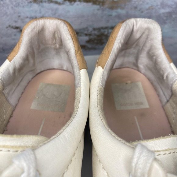 Dolce Vita Shoes Womens Size 7 Beige Leather Espadrille Lace Up Casual Sneakers - Picture 9 of 11